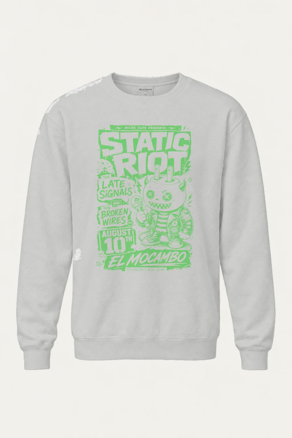 "Static Radio" Unisex Sponge Fleece Crewneck Sweatshirt | Bella + Canvas 3901