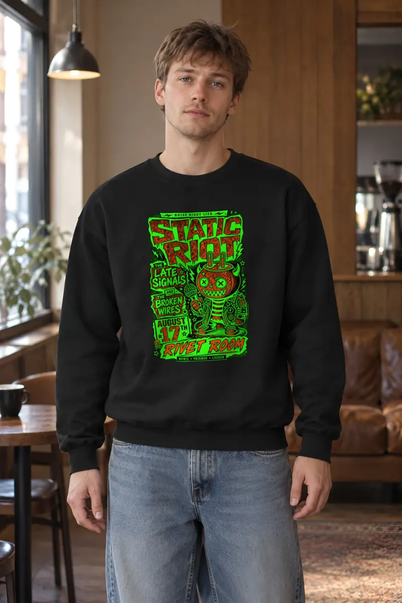 "Static Riot" Heavy Blend Unisex Crewneck Sweatshirt