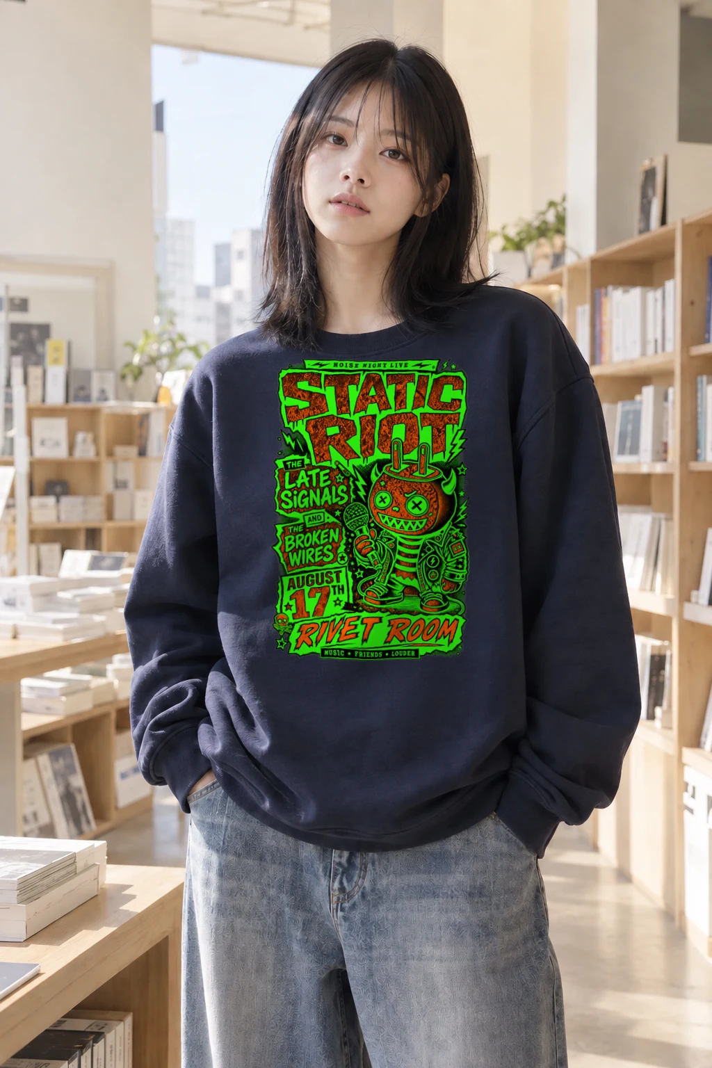 "Static Riot" Heavy Blend Unisex Crewneck Sweatshirt | Gildan 18000
