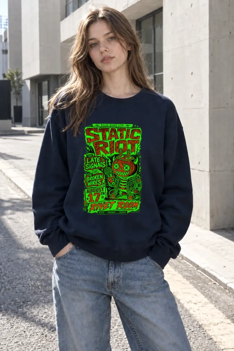 "Static Riot" Heavy Blend Unisex Crewneck Sweatshirt | Gildan 18000