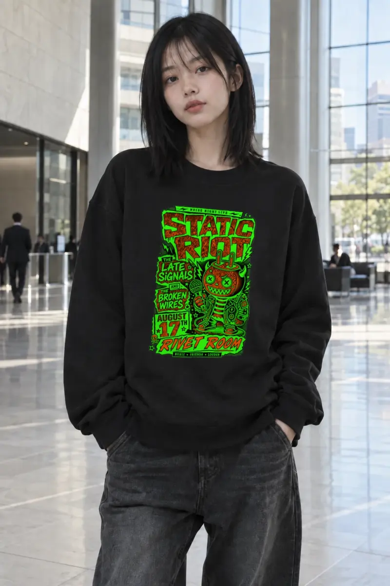"Static Riot" Heavy Blend Unisex Crewneck Sweatshirt | Gildan 18000