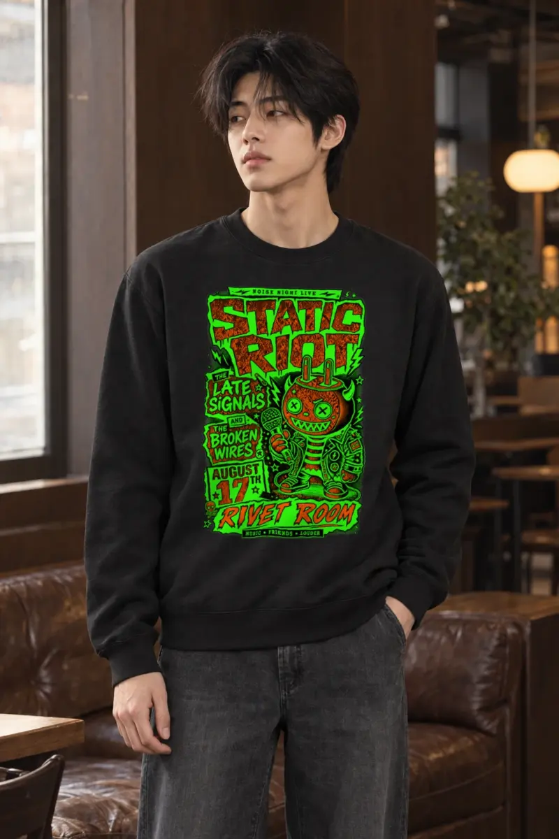 "Static Riot" Heavy Blend Unisex Crewneck Sweatshirt