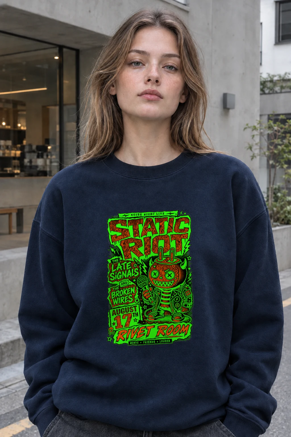 "Static Riot" Heavy Blend Unisex Crewneck Sweatshirt | Gildan 18000