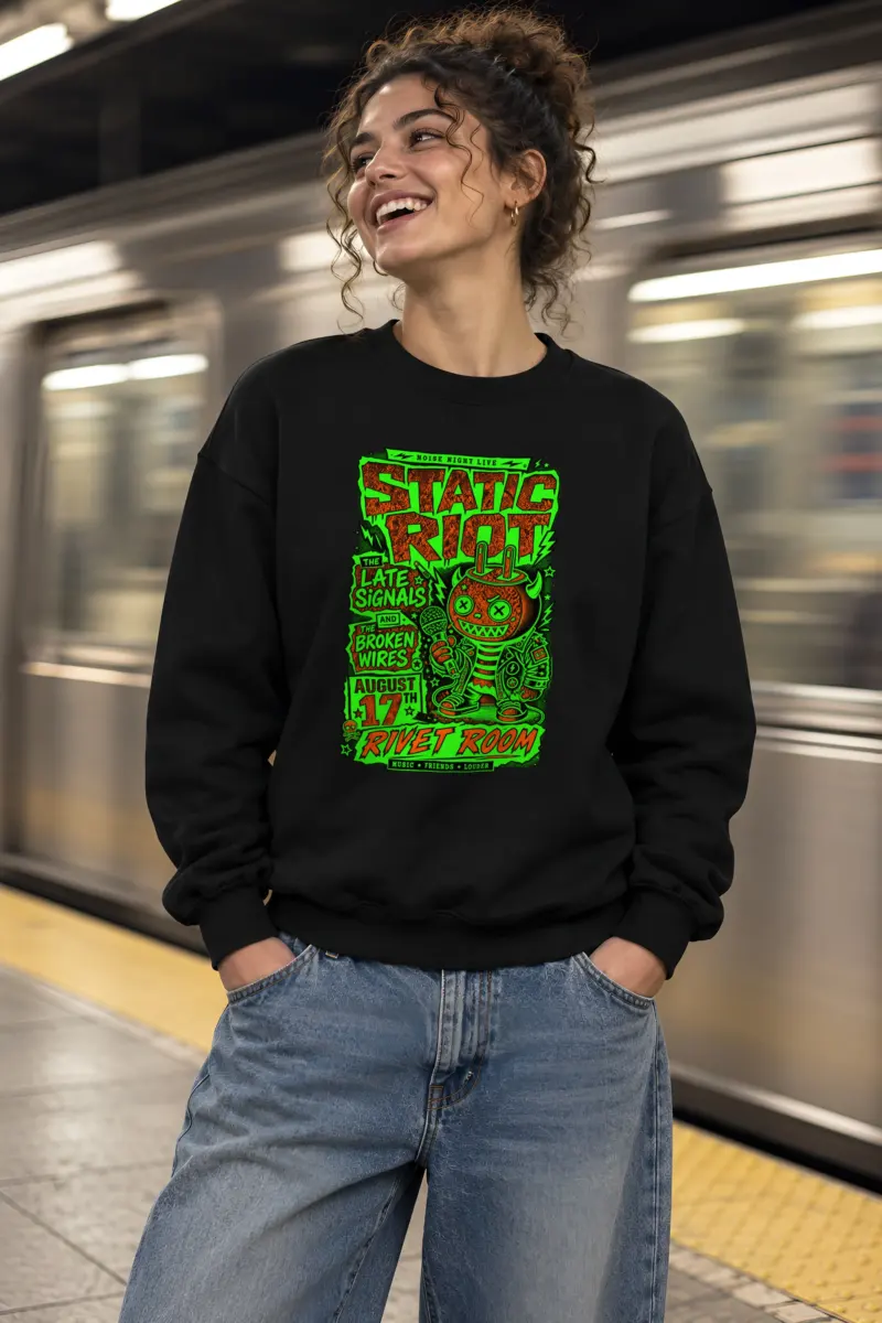 "Static Riot" Heavy Blend Unisex Crewneck Sweatshirt