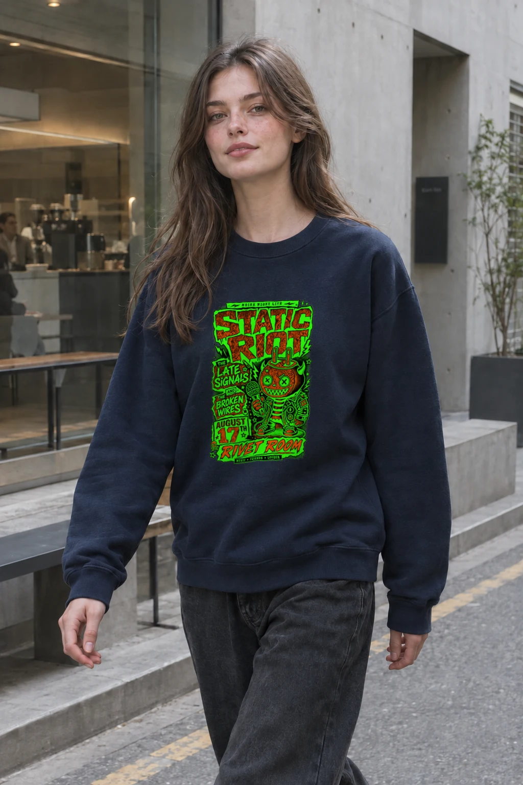 "Static Riot" Heavy Blend Unisex Crewneck Sweatshirt | Gildan 18000