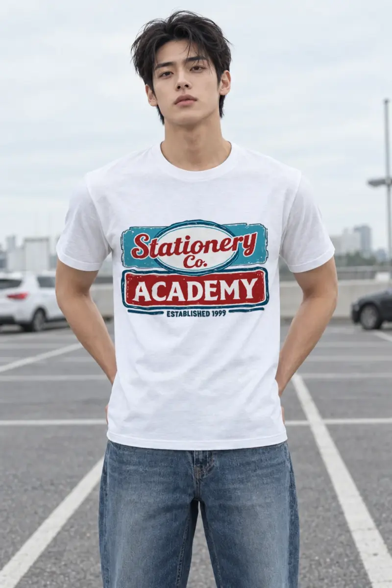 "Stationery Academy Badge" Heavyweight Unisex Crewneck T-shirt