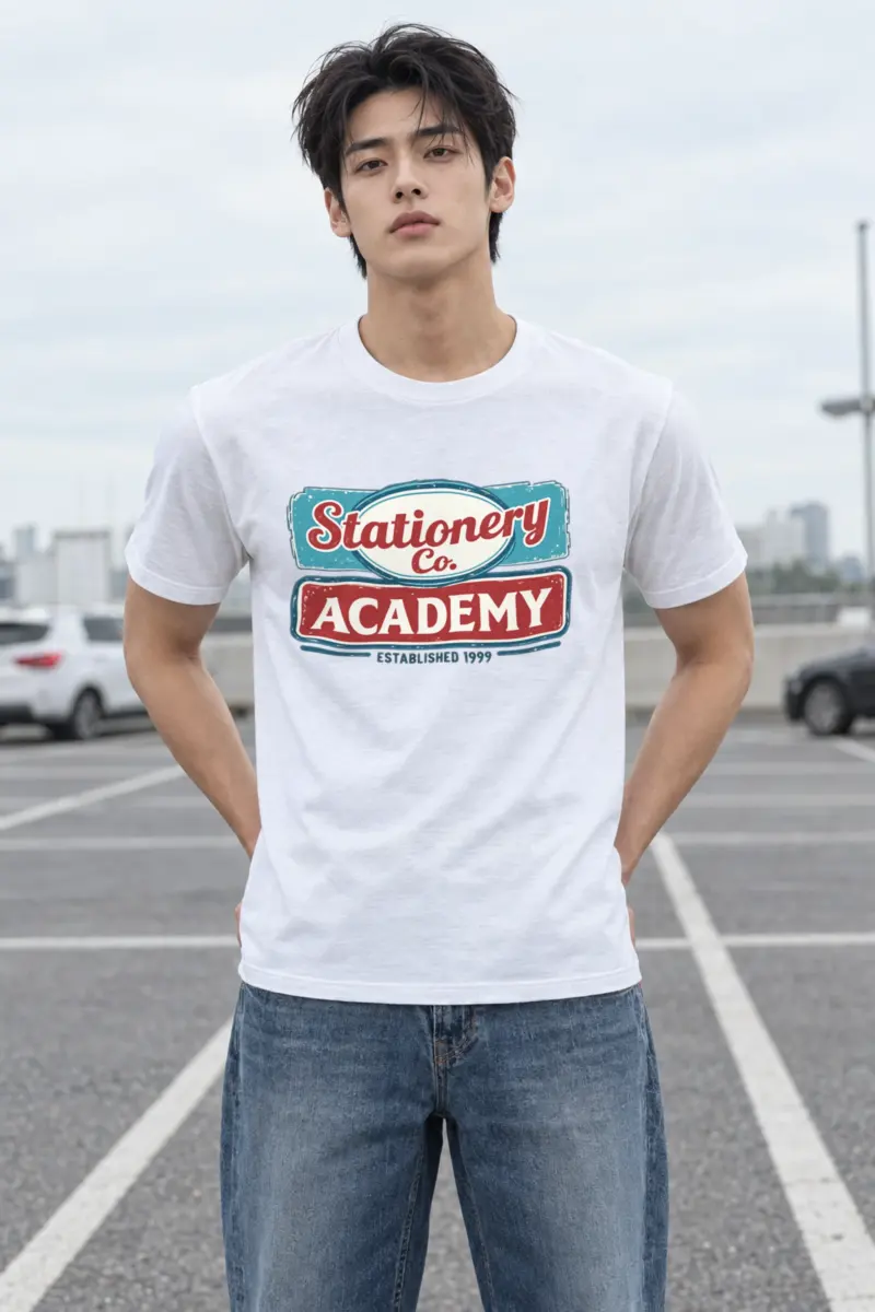 "Stationery Academy Badge" Heavyweight Unisex Crewneck T-shirt
