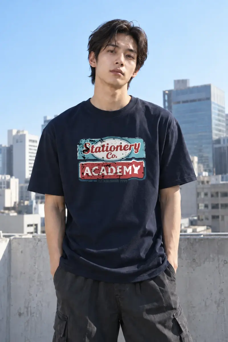 “Stationery Co. Academy” Heavyweight Unisex Crewneck T-shirt | Gildan 5000