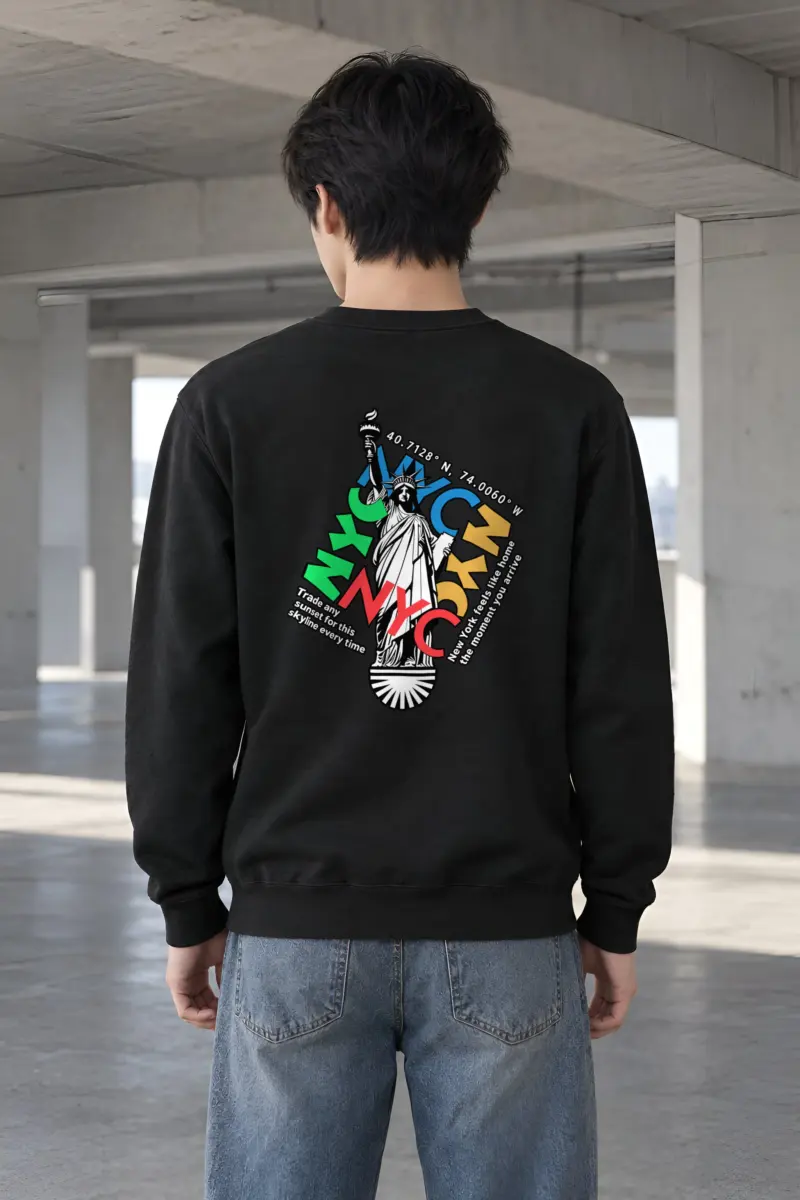 "Statue Typography Collage" Heavy Blend Unisex Crewneck Sweatshirt