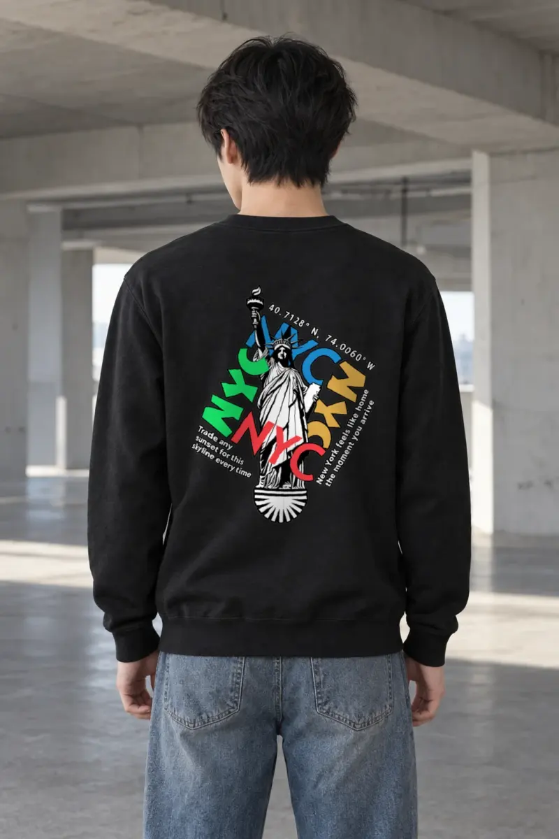 "Statue Typography Collage" Heavy Blend Unisex Crewneck Sweatshirt