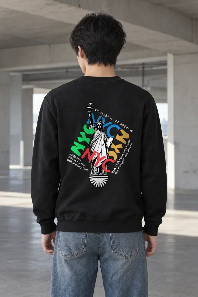 "Statue Typography Collage" Heavy Blend Unisex Crewneck Sweatshirt