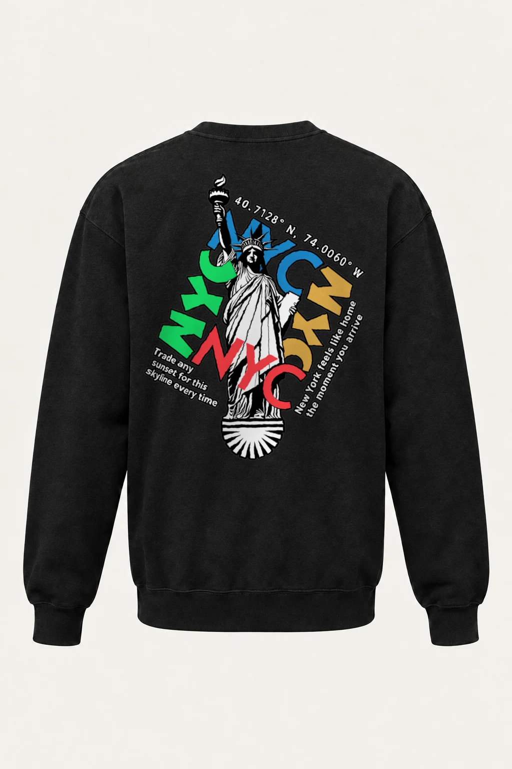 "Statue Typography Collage" Heavy Blend Unisex Crewneck Sweatshirt | Gildan 18000