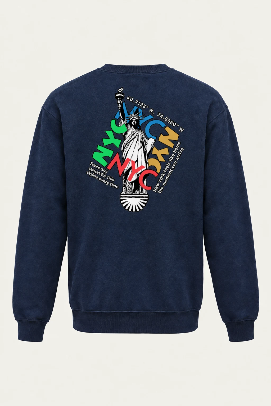 "Statue Typography Collage" Heavy Blend Unisex Crewneck Sweatshirt | Gildan 18000