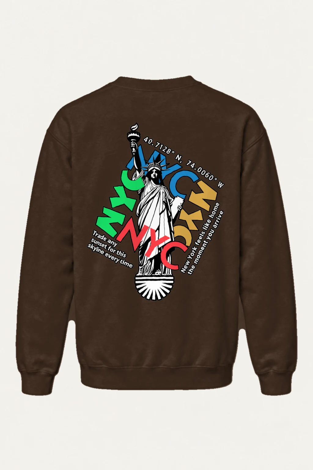 "Statue Typography Collage" Heavy Blend Unisex Crewneck Sweatshirt | Gildan 18000