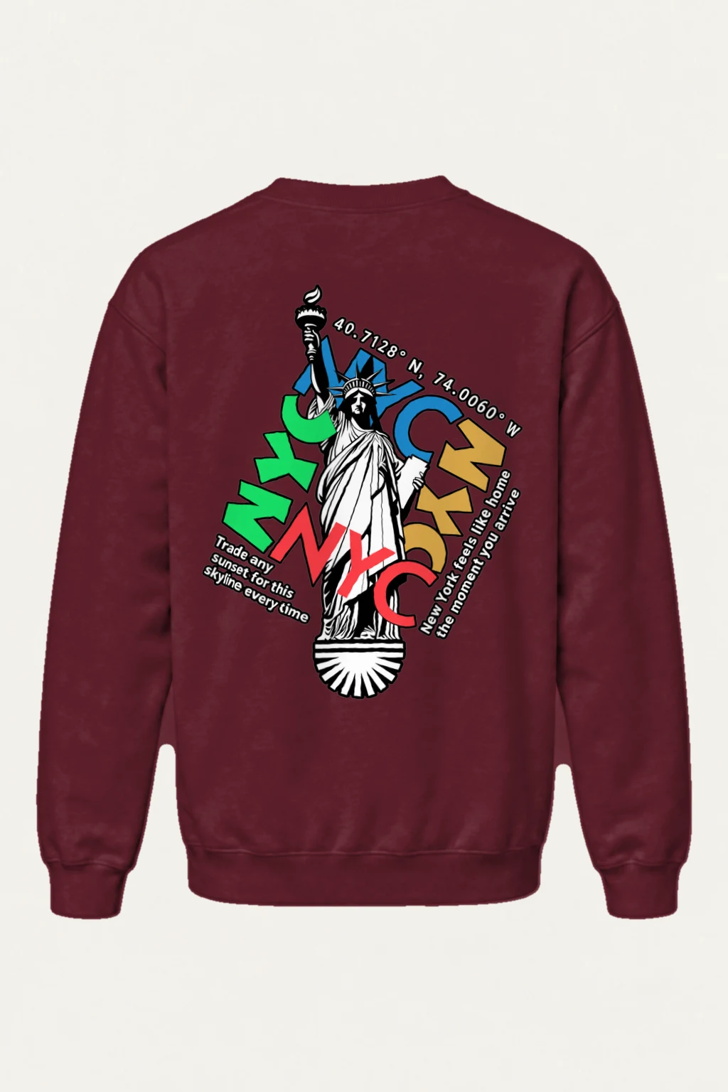 "Statue Typography Collage" Heavy Blend Unisex Crewneck Sweatshirt | Gildan 18000