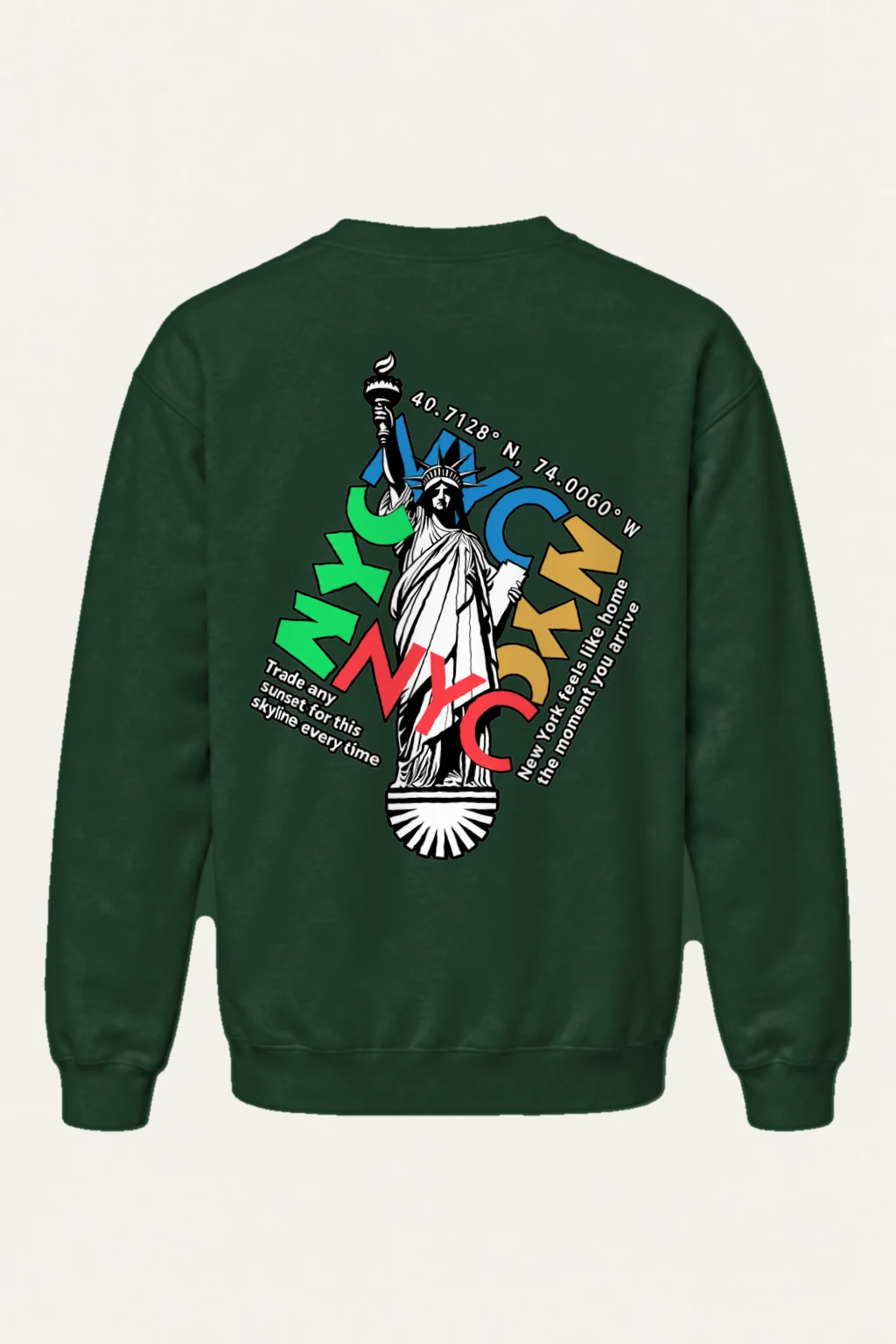 "Statue Typography Collage" Heavy Blend Unisex Crewneck Sweatshirt | Gildan 18000