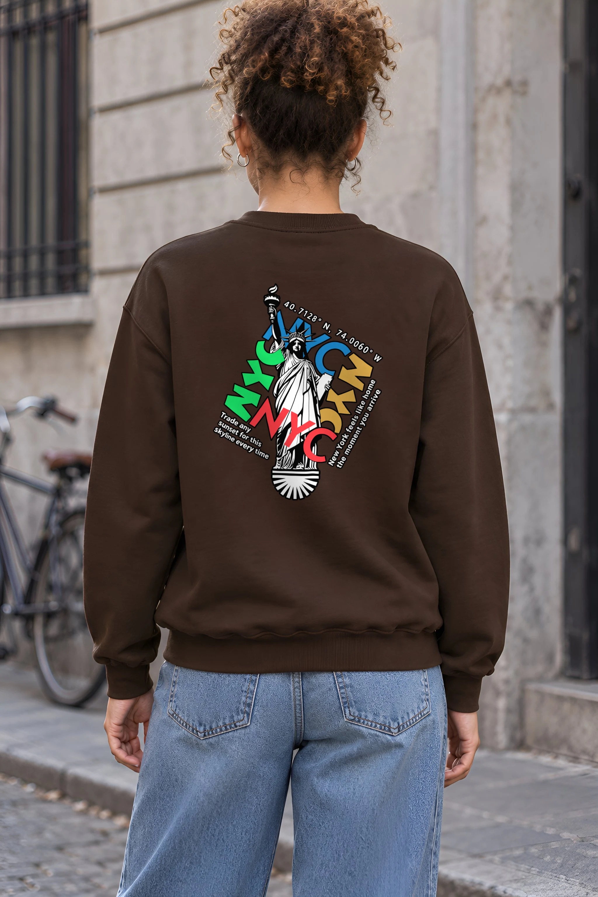 "Statue Typography Collage" 1 Crewneck Sweatshirt
