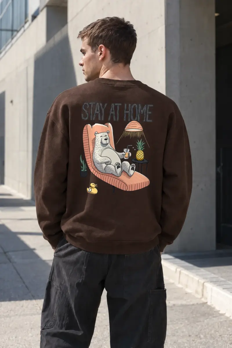 "Stay At Home" Heavy Blend Unisex Crewneck Sweatshirt | Gildan 18000