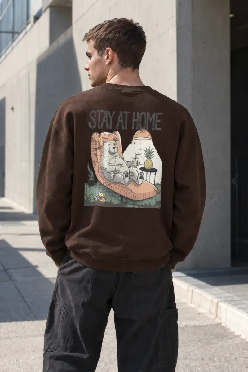 “Stay At Home” Heavy Blend Unisex Crewneck Sweatshirt | Gildan 18000