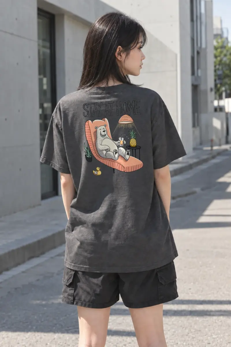"Stay At Home" Heavyweight Unisex Crewneck T-shirt | Gildan 5000