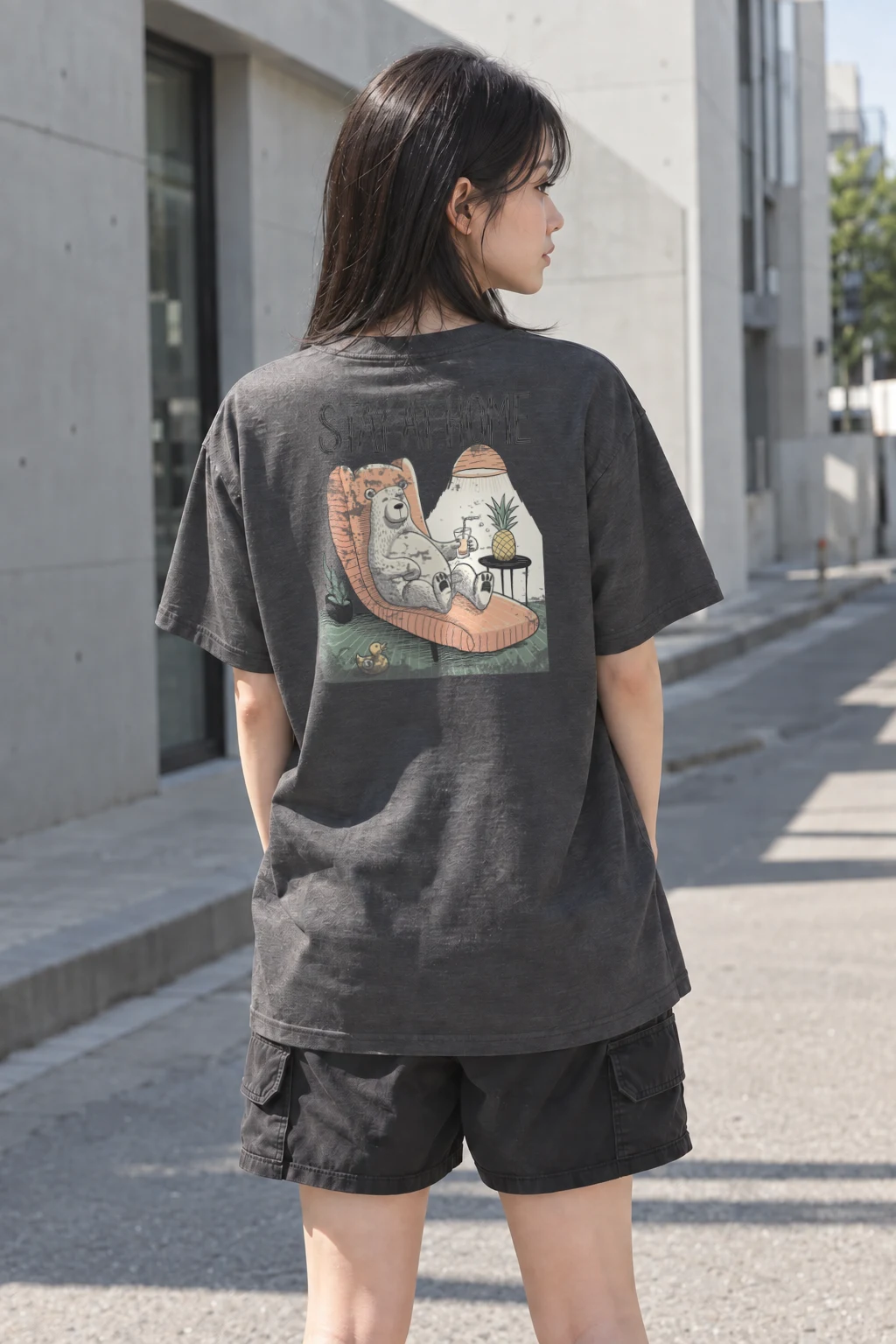 "Stay At Home" Heavyweight Unisex Crewneck T-shirt | Gildan 5000