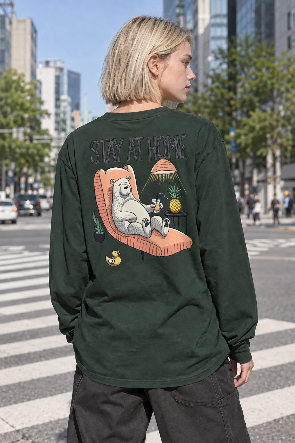 "Stay At Home" Unisex Longsleeve T-shirt | Gildan 2400