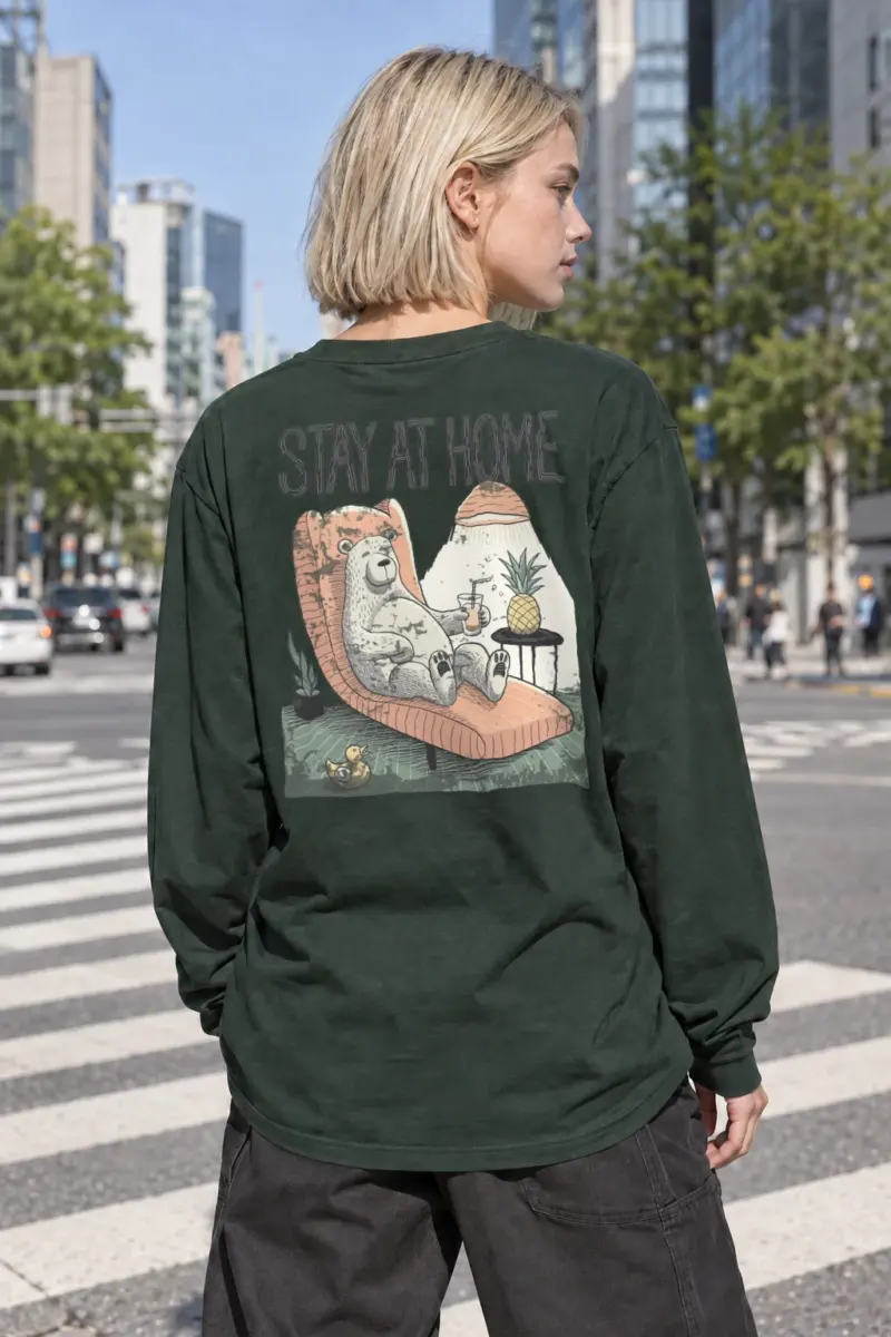"Stay At Home" Unisex Longsleeve T-shirt | Gildan 2400