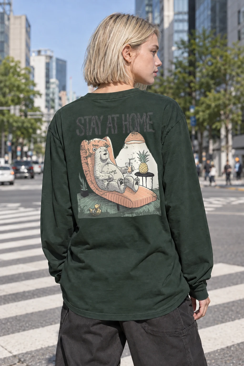 "Stay At Home" Unisex Longsleeve T-shirt | Gildan 2400