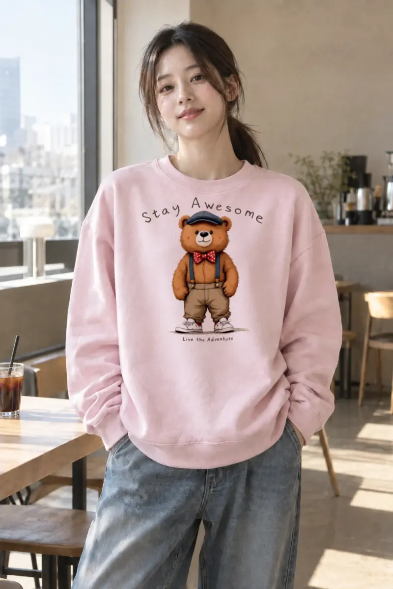 "Stay Awesome Adventure" Heavy Blend Unisex Crewneck Sweatshirt | Gildan 18000