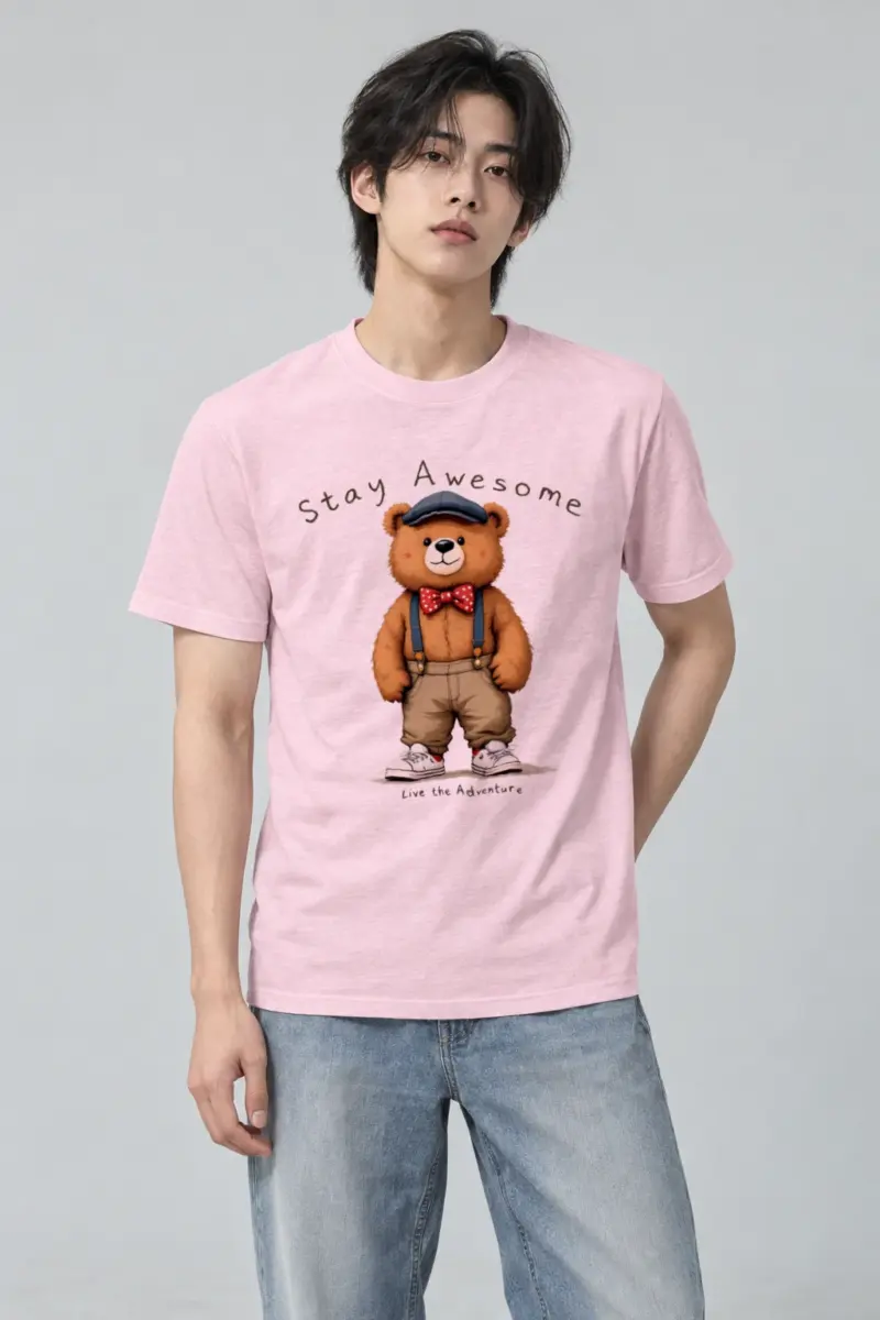 "Stay Awesome" Heavyweight Unisex Crewneck T-shirt | Gildan 5000