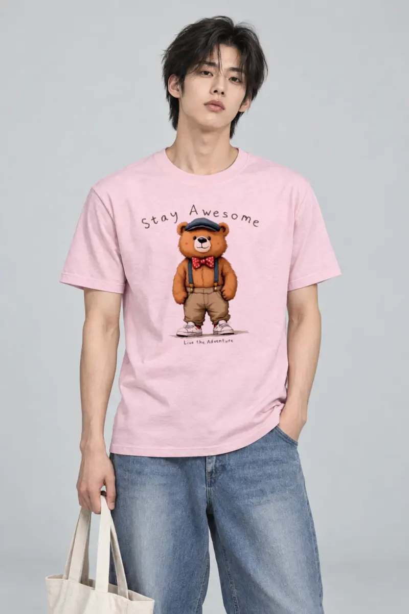 "Stay Awesome" Heavyweight Unisex Crewneck T-shirt