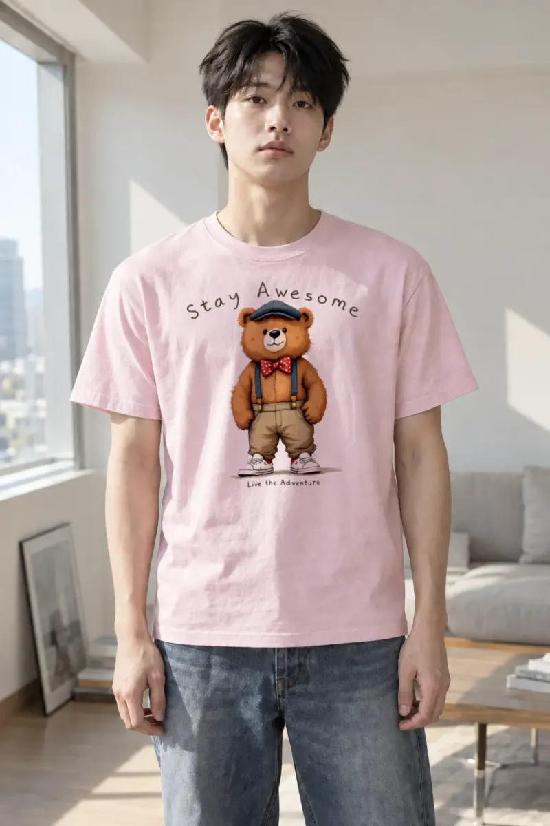 "Stay Awesome" Heavyweight Unisex Crewneck T-shirt | Gildan 5000