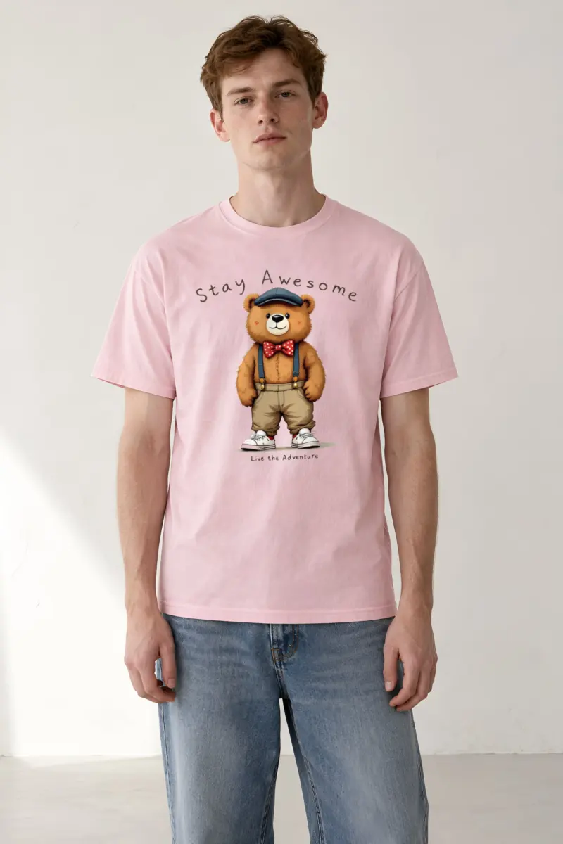 "Stay Awesome" Heavyweight Unisex Crewneck T-shirt