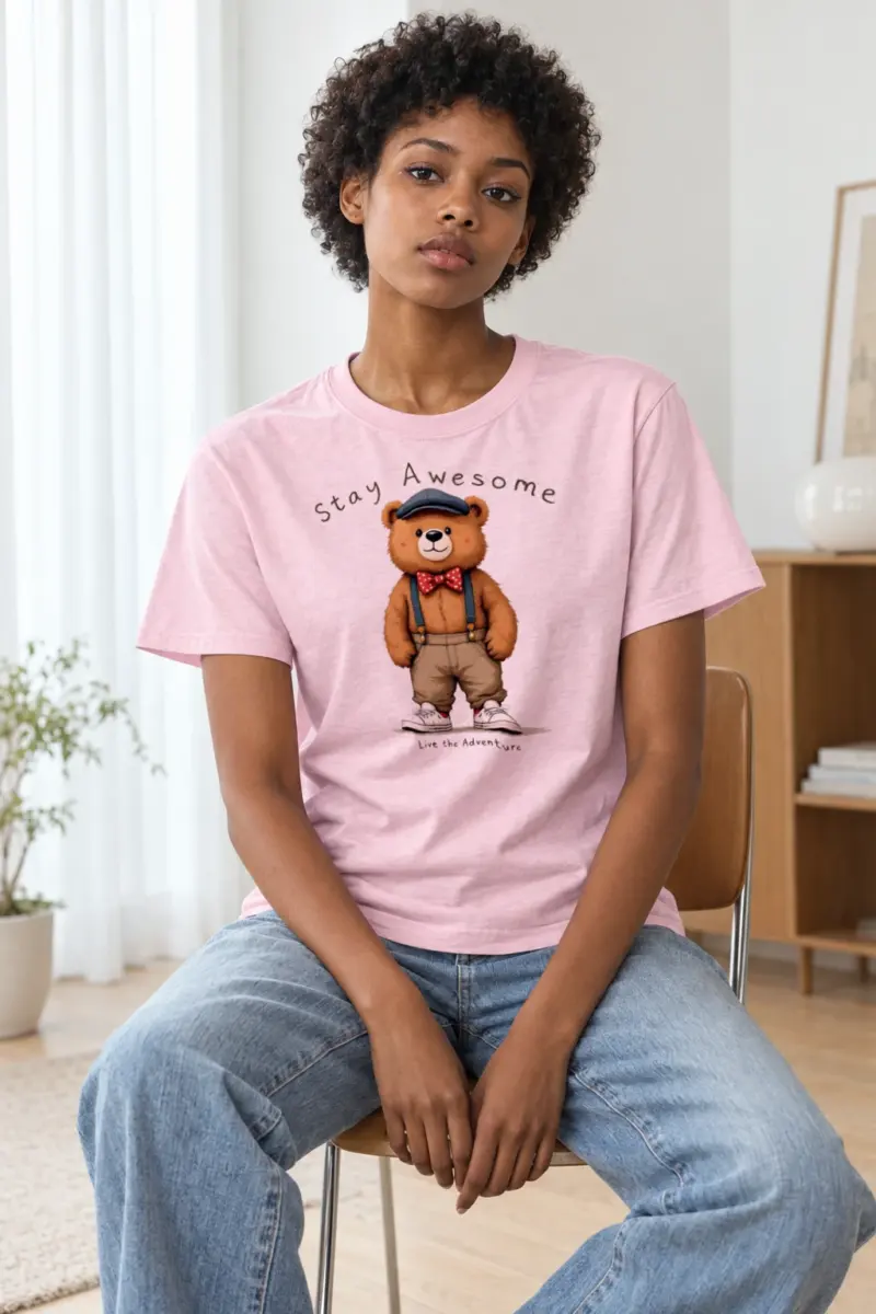 "Stay Awesome" Heavyweight Unisex Crewneck T-shirt | Gildan 5000