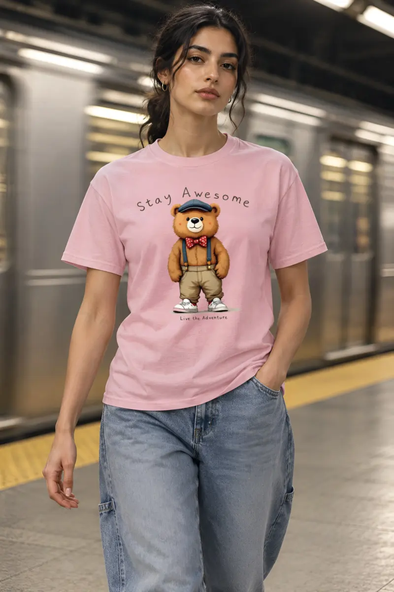 "Stay Awesome" Heavyweight Unisex Crewneck T-shirt