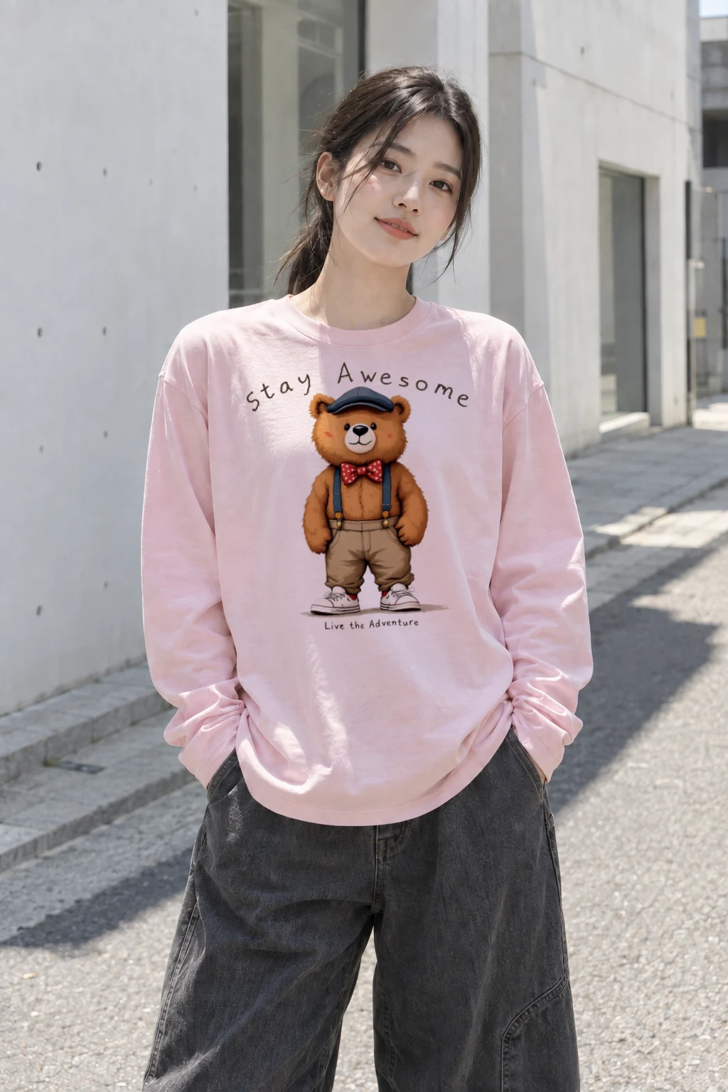 "Stay Awesome" Unisex Longsleeve T-shirt | Gildan 2400