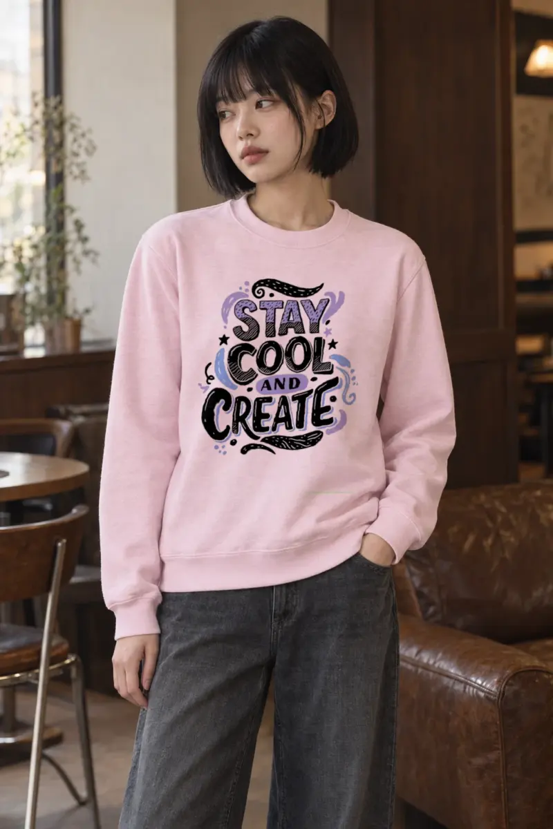 "Stay Cool And Create" Heavy Blend Unisex Crewneck Sweatshirt