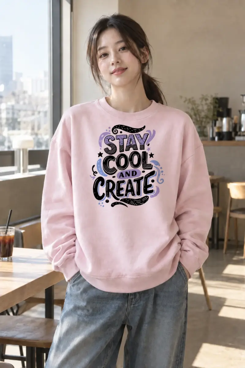 "Stay Cool And Create" Heavy Blend Unisex Crewneck Sweatshirt | Gildan 18000
