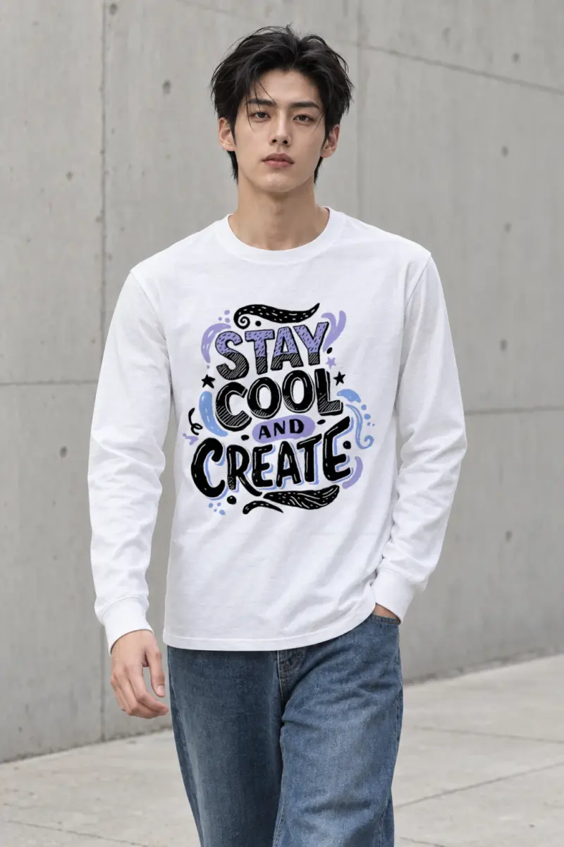 "Stay Cool And Create" Unisex Longsleeve T-shirt
