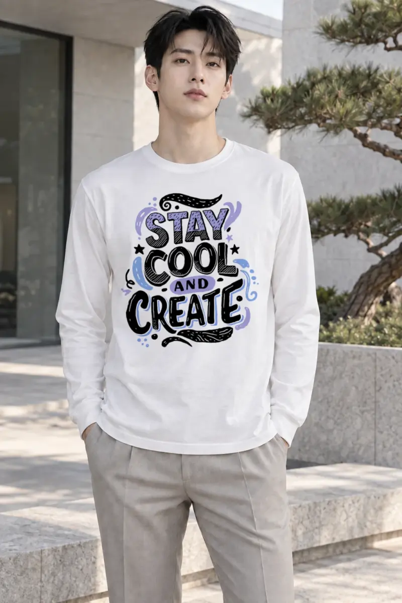 "Stay Cool And Create" Unisex Longsleeve T-shirt | Gildan 2400