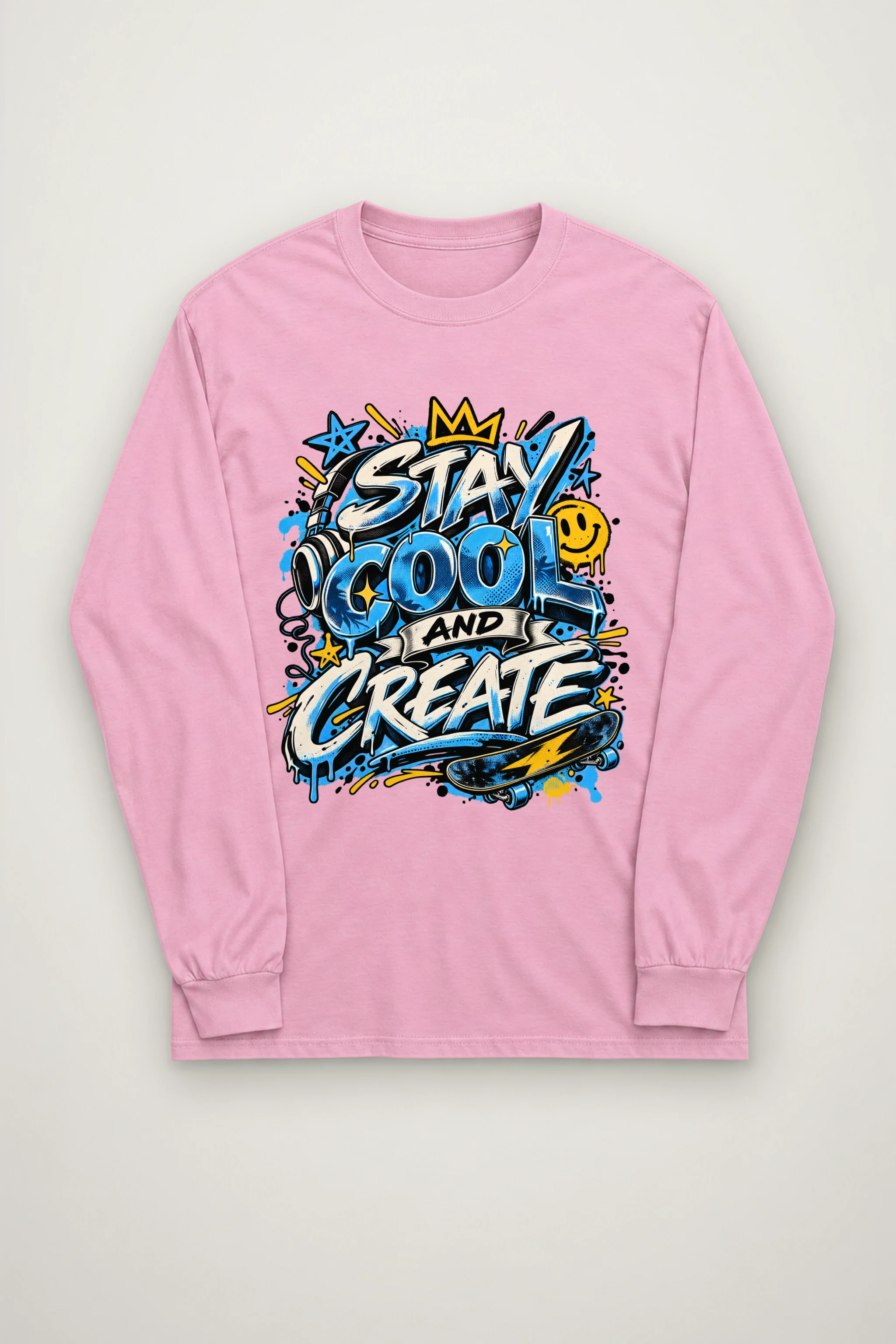 "Blue Gradient Graffiti" Unisex Longsleeve T-shirt