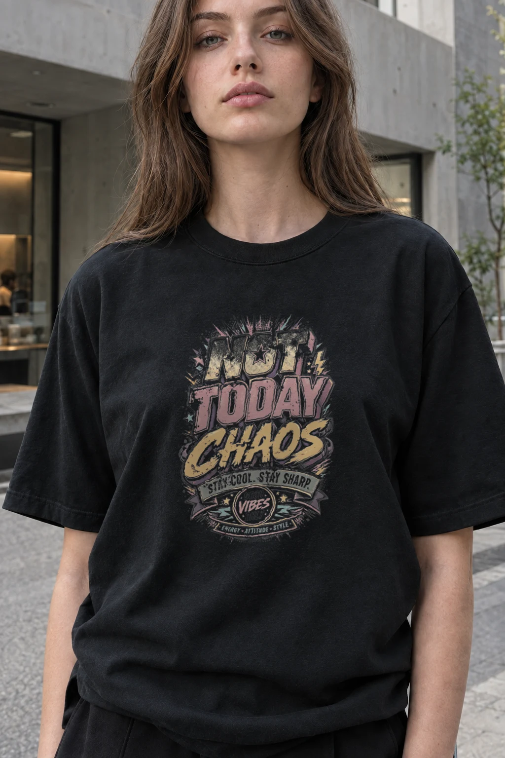 "Stay Cool Chaos" Heavyweight Unisex Crewneck T-shirt | Gildan 5000