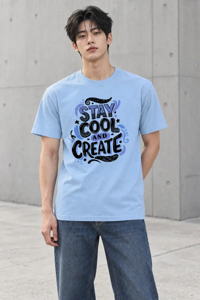 "Stay Cool Create" Heavyweight Unisex Crewneck T-shirt | Gildan 5000