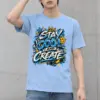 "Blue Graffiti Lettering" Heavyweight Unisex Crewneck T-shirt