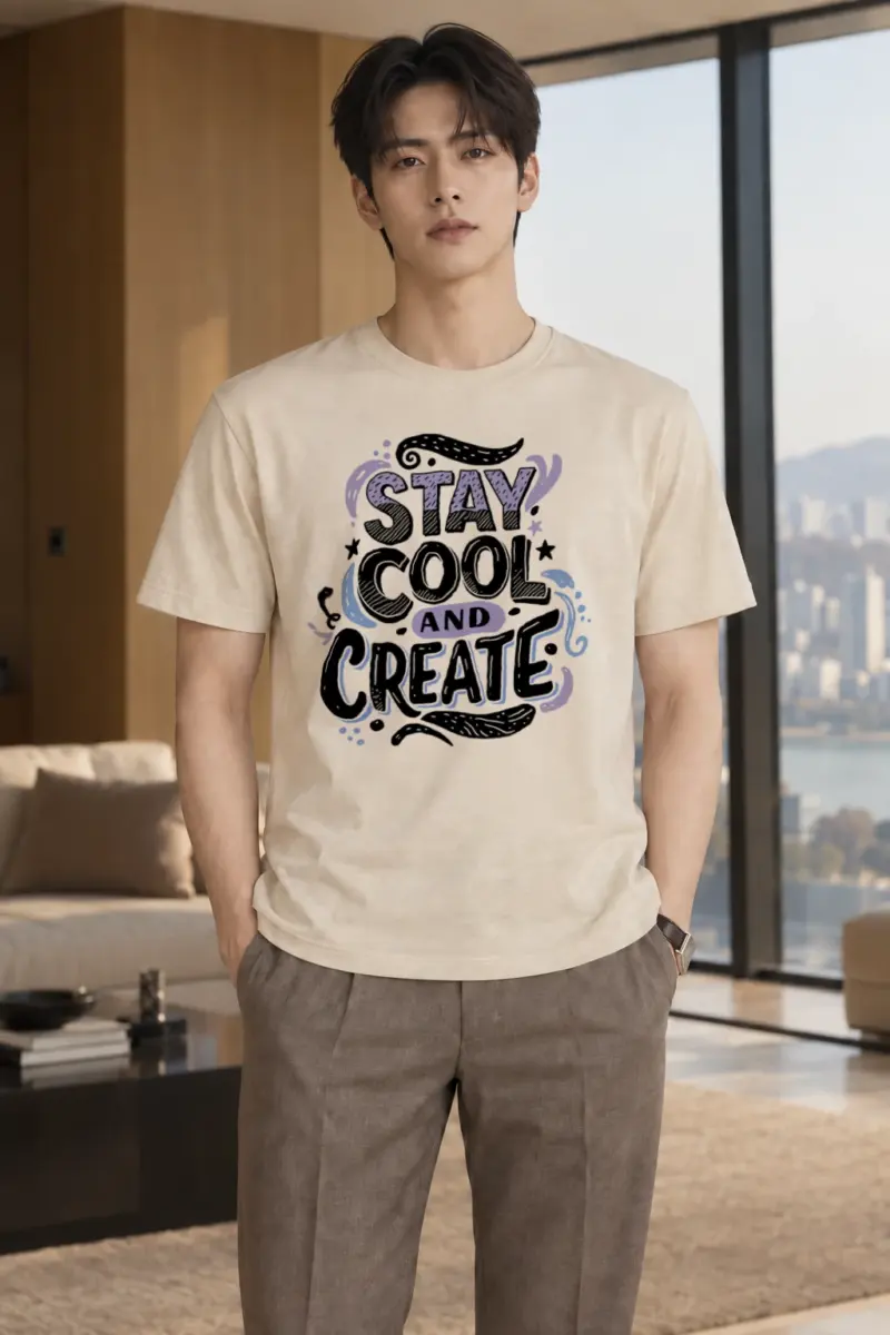 "Stay Cool Create" Heavyweight Unisex Crewneck T-shirt | Gildan 5000