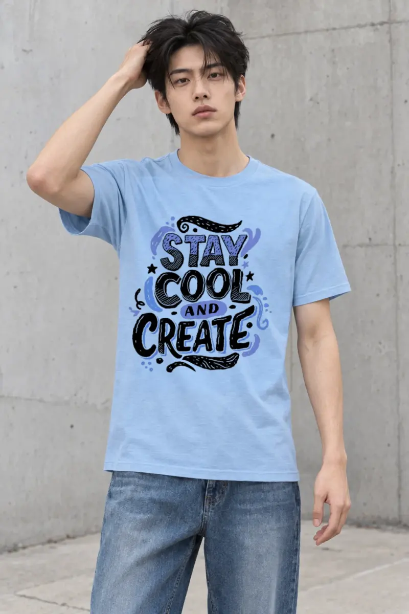 "Stay Cool Create" Heavyweight Unisex Crewneck T-shirt