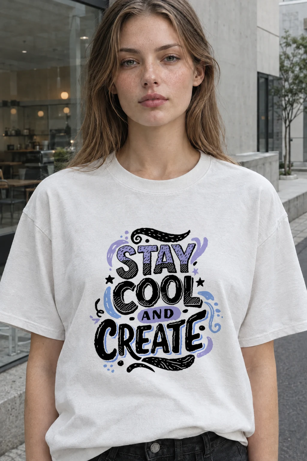 "Stay Cool Create" Heavyweight Unisex Crewneck T-shirt | Gildan 5000
