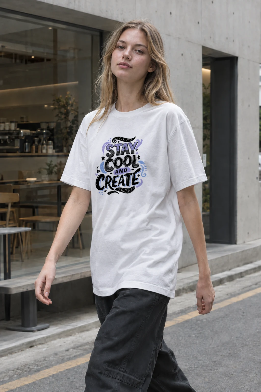 "Stay Cool Create" Heavyweight Unisex Crewneck T-shirt | Gildan 5000