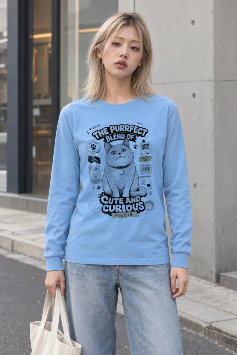 "Stay Curious Cat" Unisex Longsleeve T-shirt