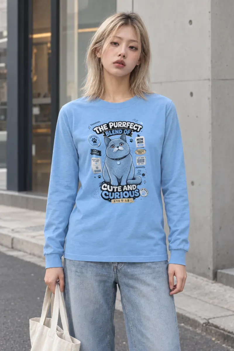 "Stay Curious Cat" Unisex Longsleeve T-shirt